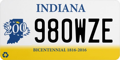 IN license plate 980WZE