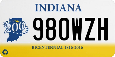 IN license plate 980WZH