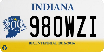 IN license plate 980WZI