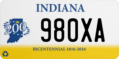 IN license plate 980XA