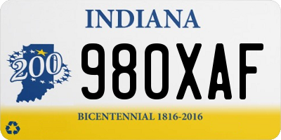 IN license plate 980XAF