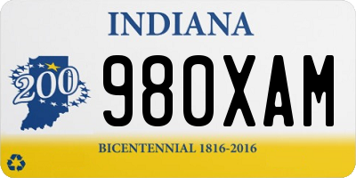 IN license plate 980XAM