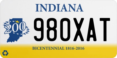 IN license plate 980XAT