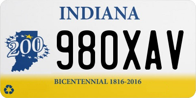 IN license plate 980XAV