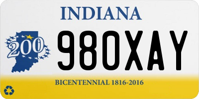 IN license plate 980XAY