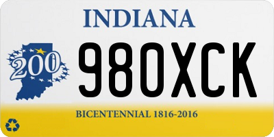 IN license plate 980XCK