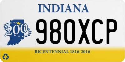 IN license plate 980XCP