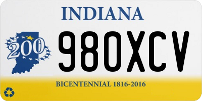 IN license plate 980XCV