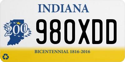 IN license plate 980XDD