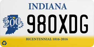 IN license plate 980XDG
