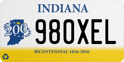 IN license plate 980XEL