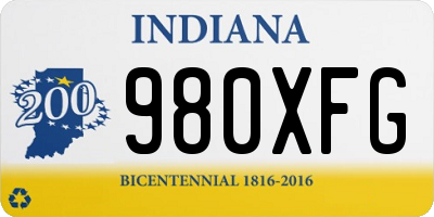 IN license plate 980XFG