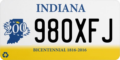 IN license plate 980XFJ
