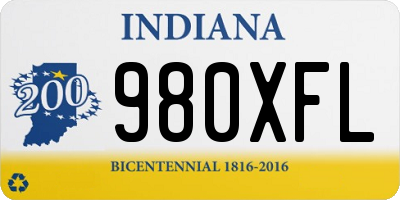 IN license plate 980XFL