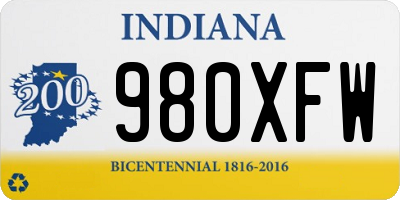 IN license plate 980XFW
