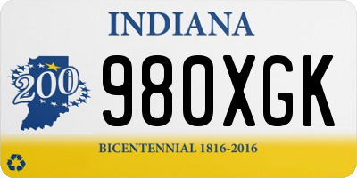 IN license plate 980XGK