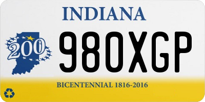 IN license plate 980XGP