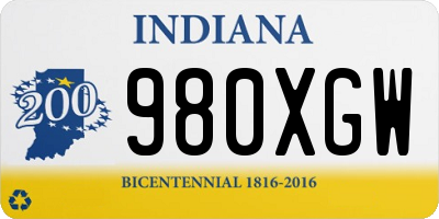 IN license plate 980XGW