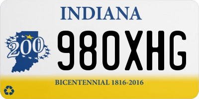 IN license plate 980XHG