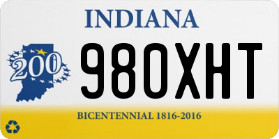 IN license plate 980XHT