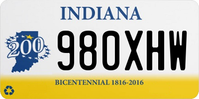 IN license plate 980XHW