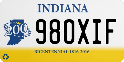 IN license plate 980XIF