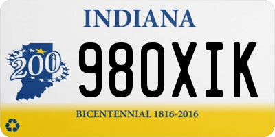 IN license plate 980XIK