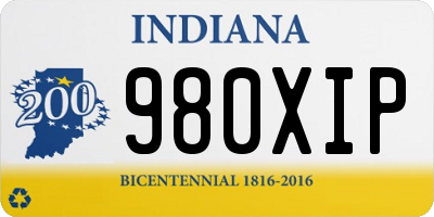 IN license plate 980XIP