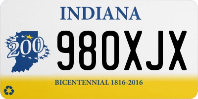 IN license plate 980XJX