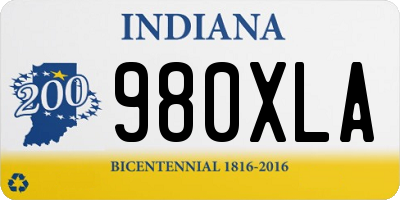 IN license plate 980XLA