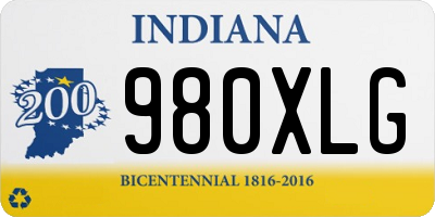 IN license plate 980XLG