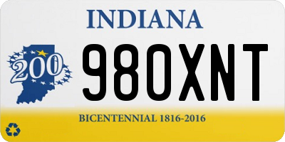 IN license plate 980XNT