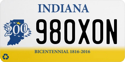 IN license plate 980XON