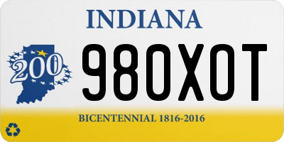 IN license plate 980XOT