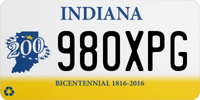 IN license plate 980XPG