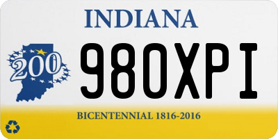 IN license plate 980XPI