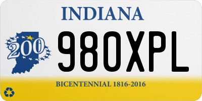 IN license plate 980XPL