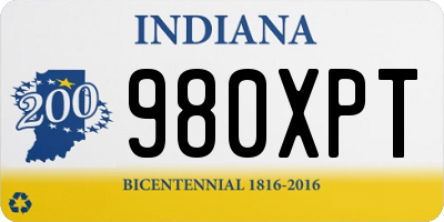 IN license plate 980XPT