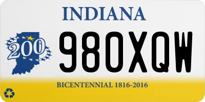 IN license plate 980XQW