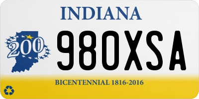 IN license plate 980XSA