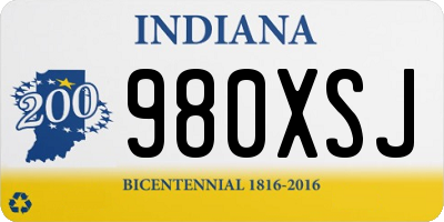 IN license plate 980XSJ