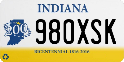 IN license plate 980XSK