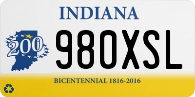 IN license plate 980XSL