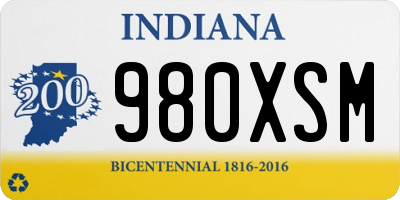 IN license plate 980XSM