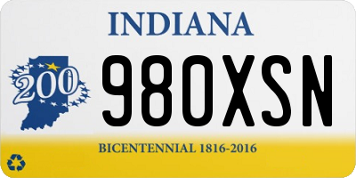 IN license plate 980XSN