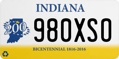 IN license plate 980XSO