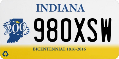 IN license plate 980XSW