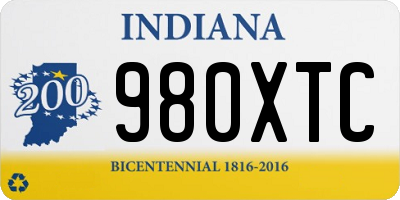 IN license plate 980XTC