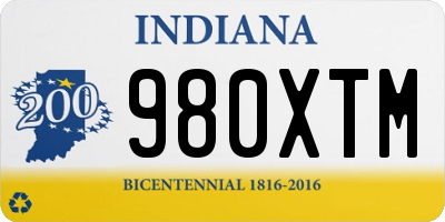 IN license plate 980XTM