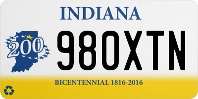 IN license plate 980XTN